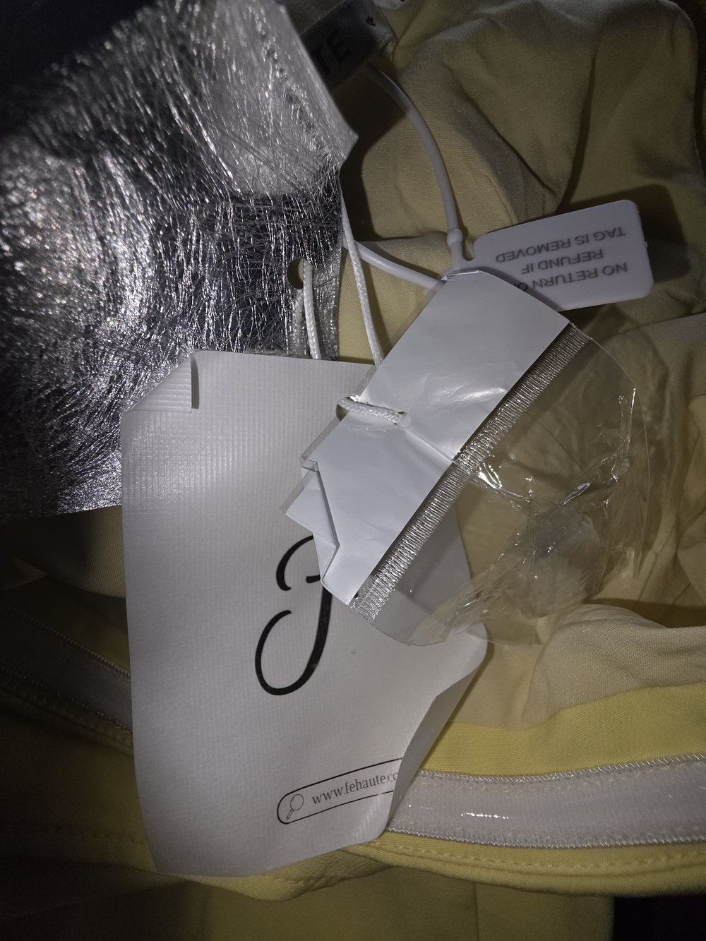 Fehaute One-Shoulder Yellow Ruffle Gown - Picture 6 of 6